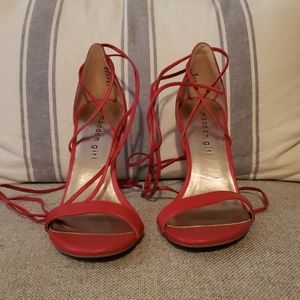 Red Madden Girl heeled sandals
